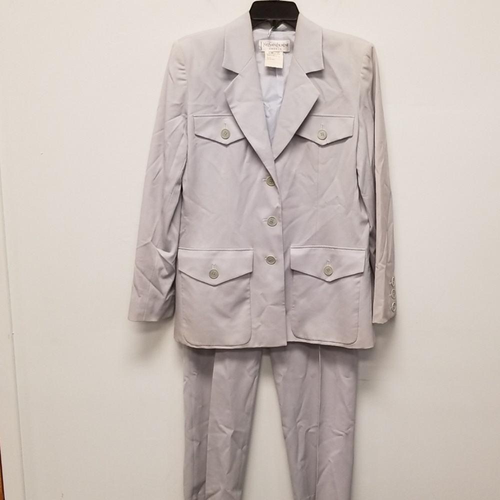 Yves Saint Laurent Gray Wool 2 Piece Pant Set 14